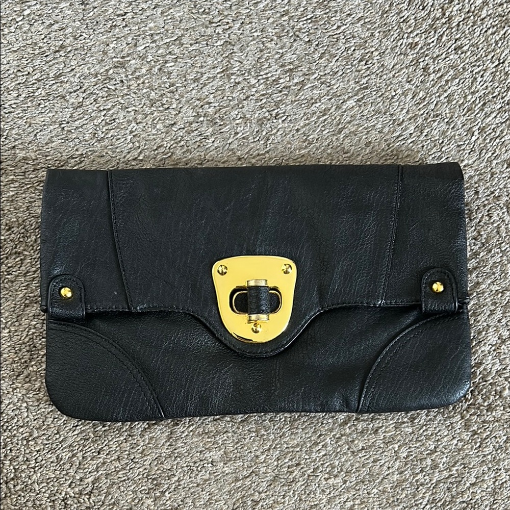 Urban Expressions Black Clutch with Gold Accents